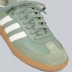 Adidas Men's Mint Green and White Sneakers